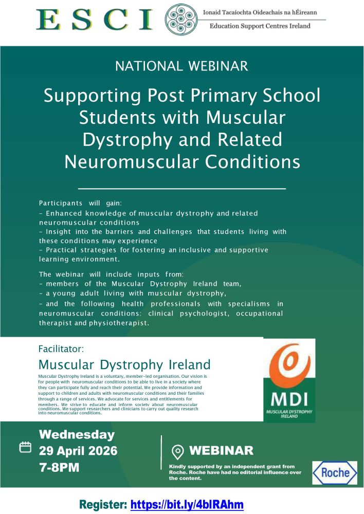 ESCI-Supporting Post Primary School Students with Muscular Dystrophy and Related Neuromuscular Conditions